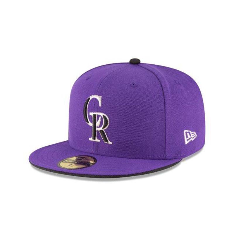 MLB Colorado Rockies Authentic Collection 59Fifty Fitted (UTA1920) - Purple New Era Caps